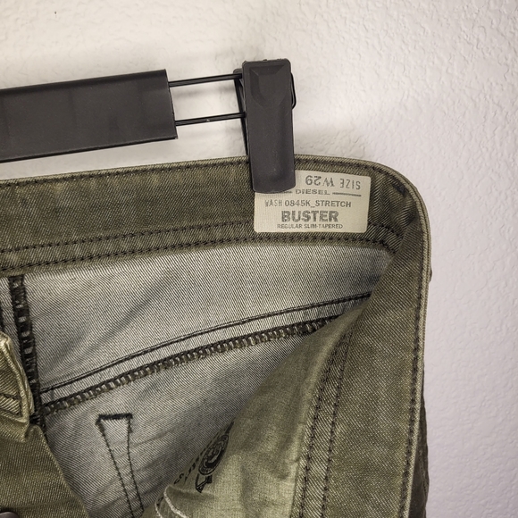 Diesel Denim Jeans size 29 Buster regular slim-tapered 0845K_stretch olive green - Picture 6 of 11